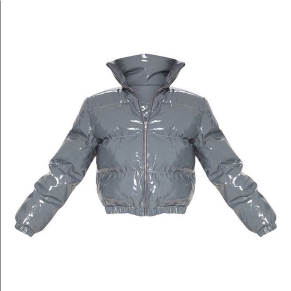 Pretty little thing vinyl puffer jacket